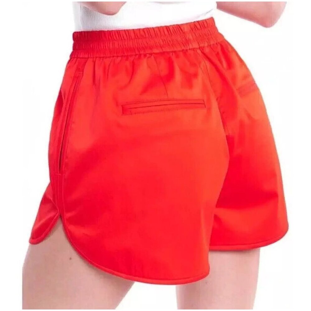 La Ligne sateen Val Shorts L large poppy red orange stretch cotton